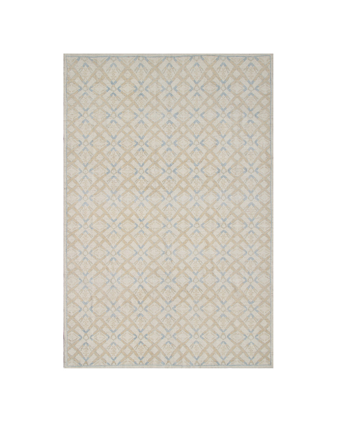 6x9 Ariana Modern Geometric Rug | Gold & Blue Earth Tone Afghan Rug