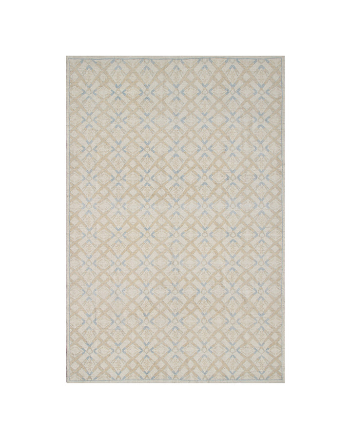 6x9 Ariana Modern Geometric Rug | Gold & Blue Earth Tone Afghan Rug