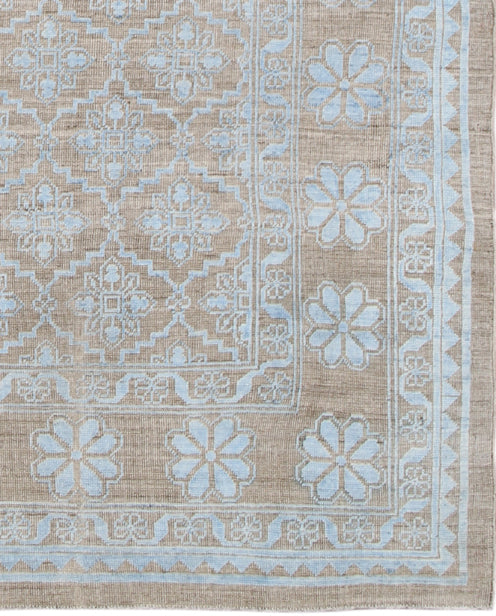 6x8 Ariana Samarkand Geometric Rug | Blue Cotton Highlights