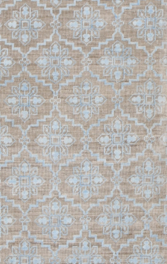 6x8 Ariana Samarkand Geometric Rug | Blue Cotton Highlights