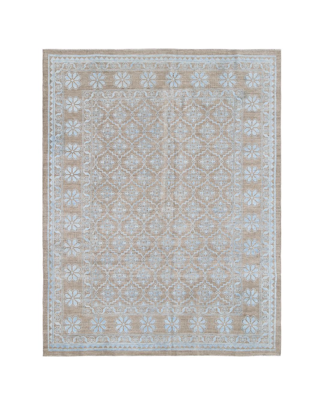 6x8 Ariana Samarkand Geometric Rug | Blue Cotton Highlights