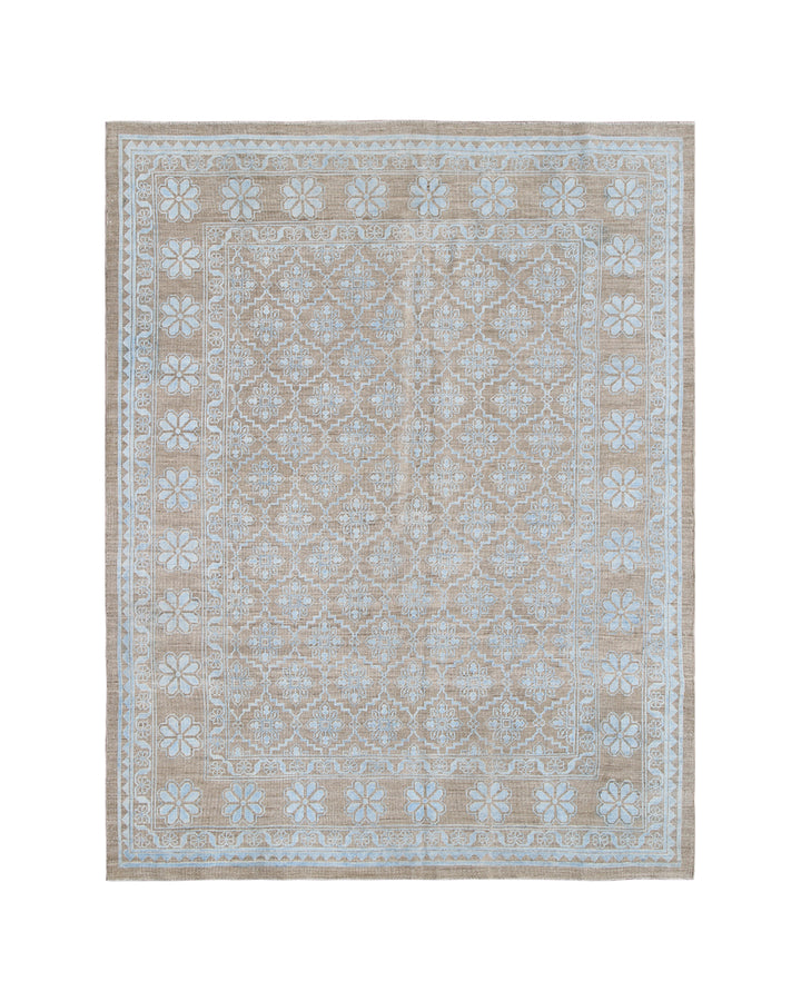 6x8 Ariana Samarkand Geometric Rug | Blue Cotton Highlights