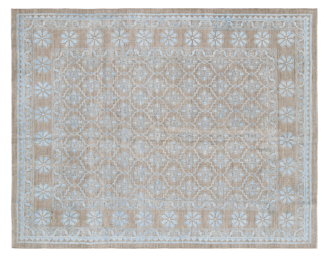 6x8 Ariana Samarkand Geometric Rug | Blue Cotton Highlights