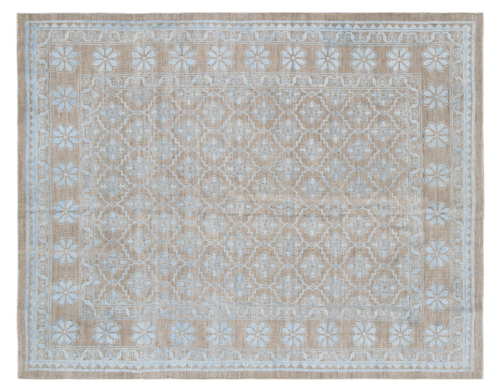 6x8 Ariana Samarkand Geometric Rug | Blue Cotton Highlights