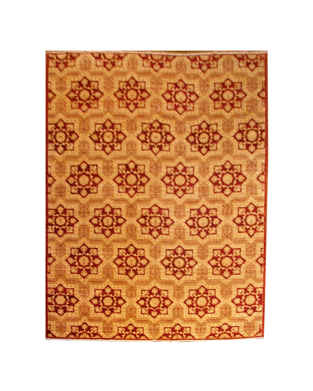 6x9 Ariana Traditional Rug | Red & Gold Geometric Afghan Rug