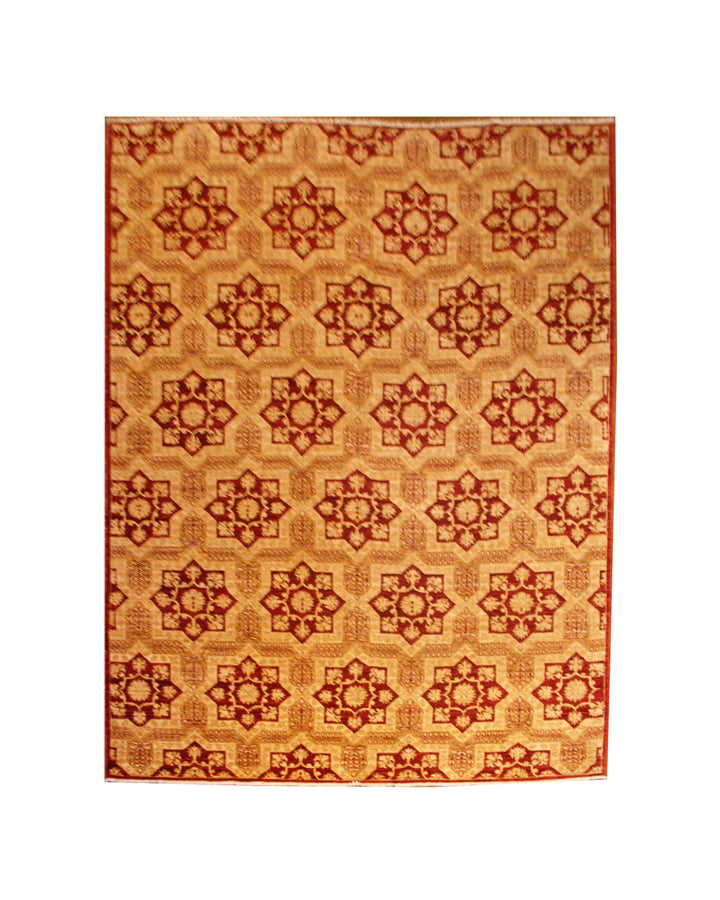 6x9 Ariana Traditional Rug | Red & Gold Geometric Afghan Rug