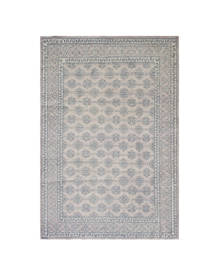 6x9 Ariana Traditional Khotan Rug | Mauve & Blue Afghan Wool