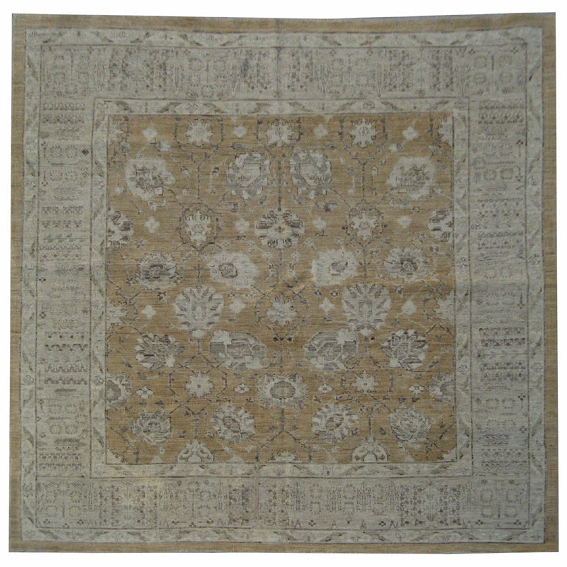 6x6 Square Ariana Traditional Rug | Soft Washed Persian Floral Design