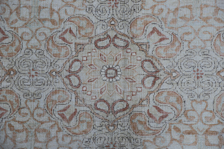 6x8 Ariana Transitional Rug | Blue, Copper & Camel Floral Design