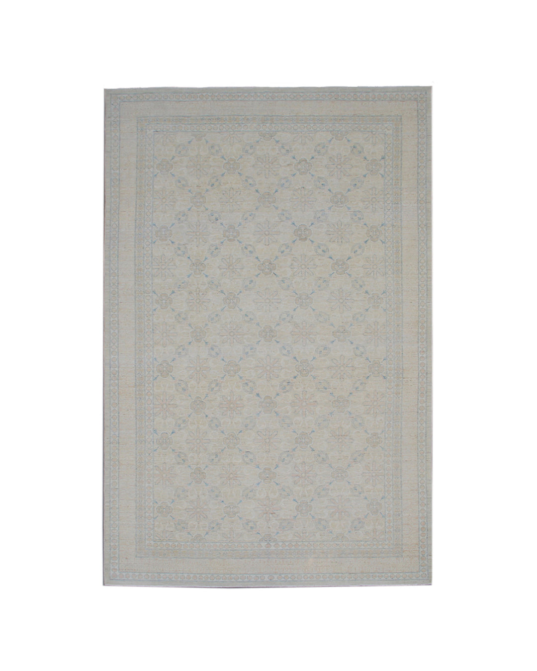 6x9 Ariana Transitional Kerman Rug | Ivory & Blue Persian Design