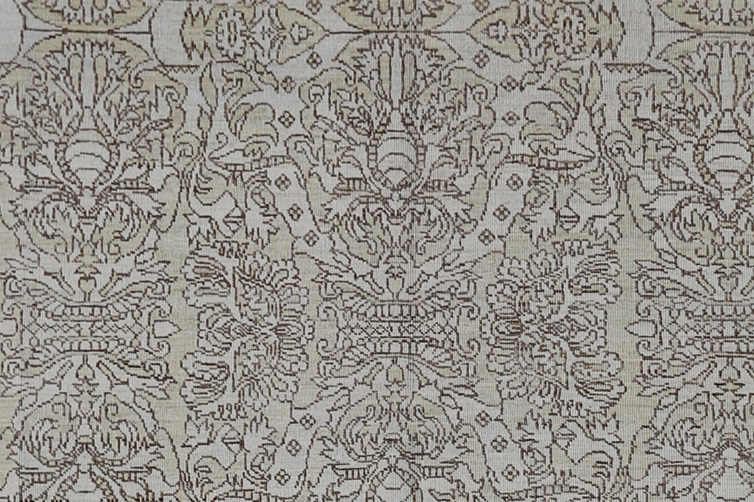 6x9 Ariana Transitional Spanish Rug | Aqua Blue & Brown Wool