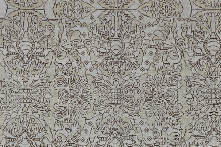 6x9 Ariana Transitional Spanish Rug | Aqua Blue & Brown Wool