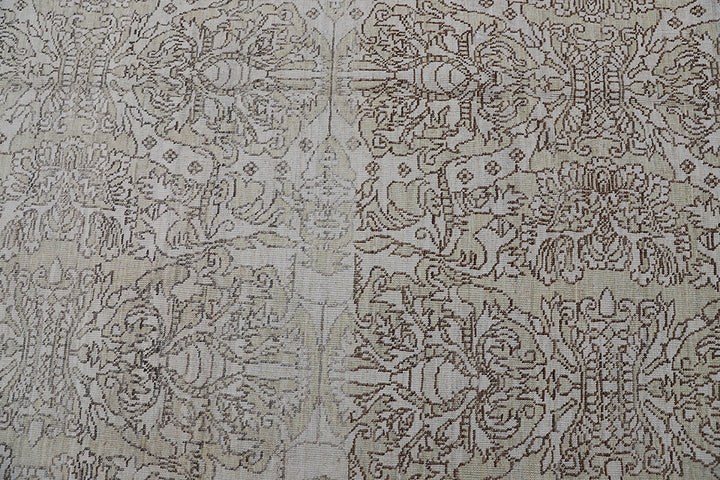 6x9 Ariana Transitional Spanish Rug | Aqua Blue & Brown Wool