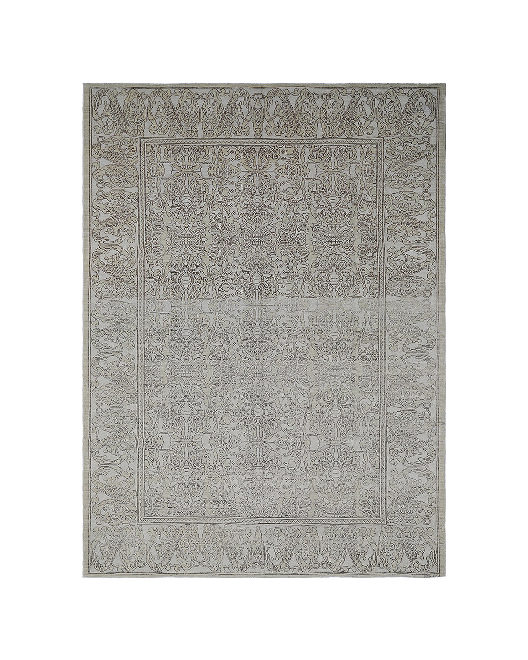 6x9 Ariana Transitional Spanish Rug | Aqua Blue & Brown Wool