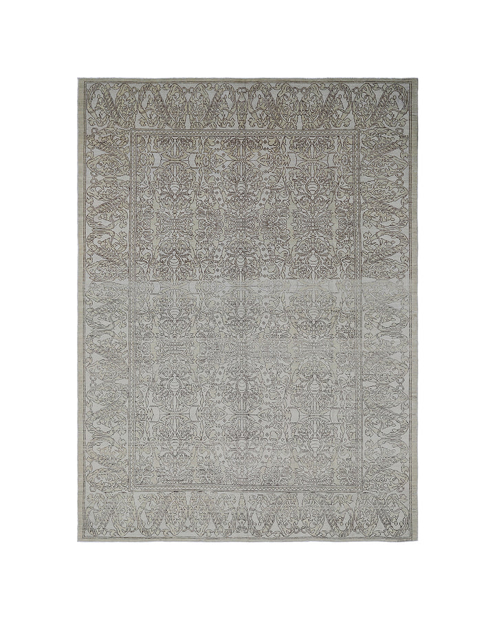 6x9 Ariana Transitional Spanish Rug | Aqua Blue & Brown Wool