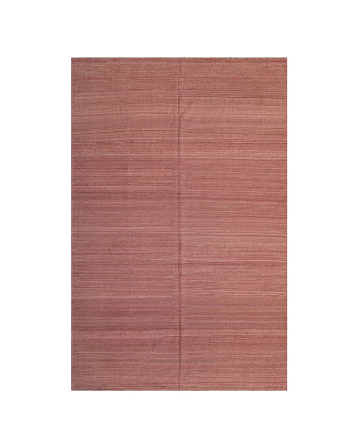 Handwoven wool kilim in copper and cinnamon sunset tones with a striped stria design, crafted in Afghanistan. Luxury flatweave from the Ariana Kilim Collection.
