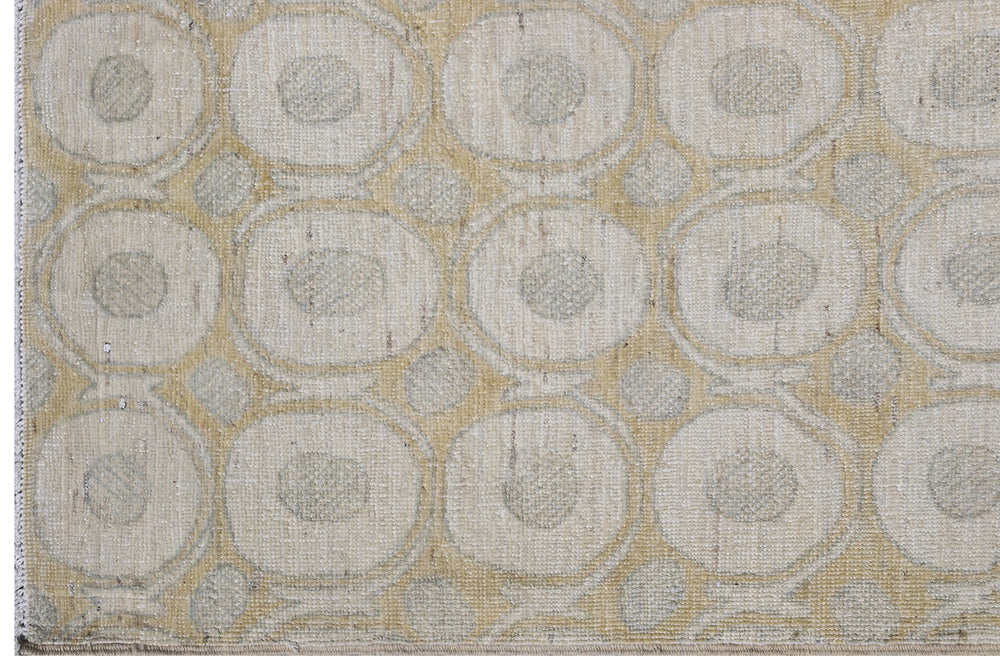 Ariana Modern Circular Design Soft Yellow Blue Cream Rug