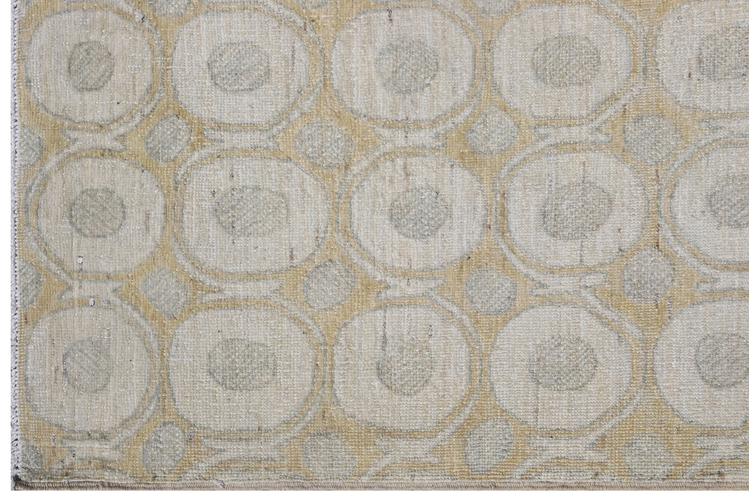 Ariana Modern Circular Design Soft Yellow Blue Cream Rug