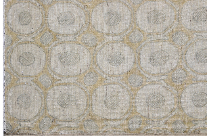 Ariana Modern Circular Design Soft Yellow Blue Cream Rug