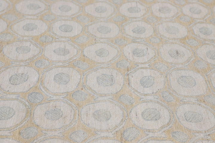 Ariana Modern Circular Design Soft Yellow Blue Cream Rug