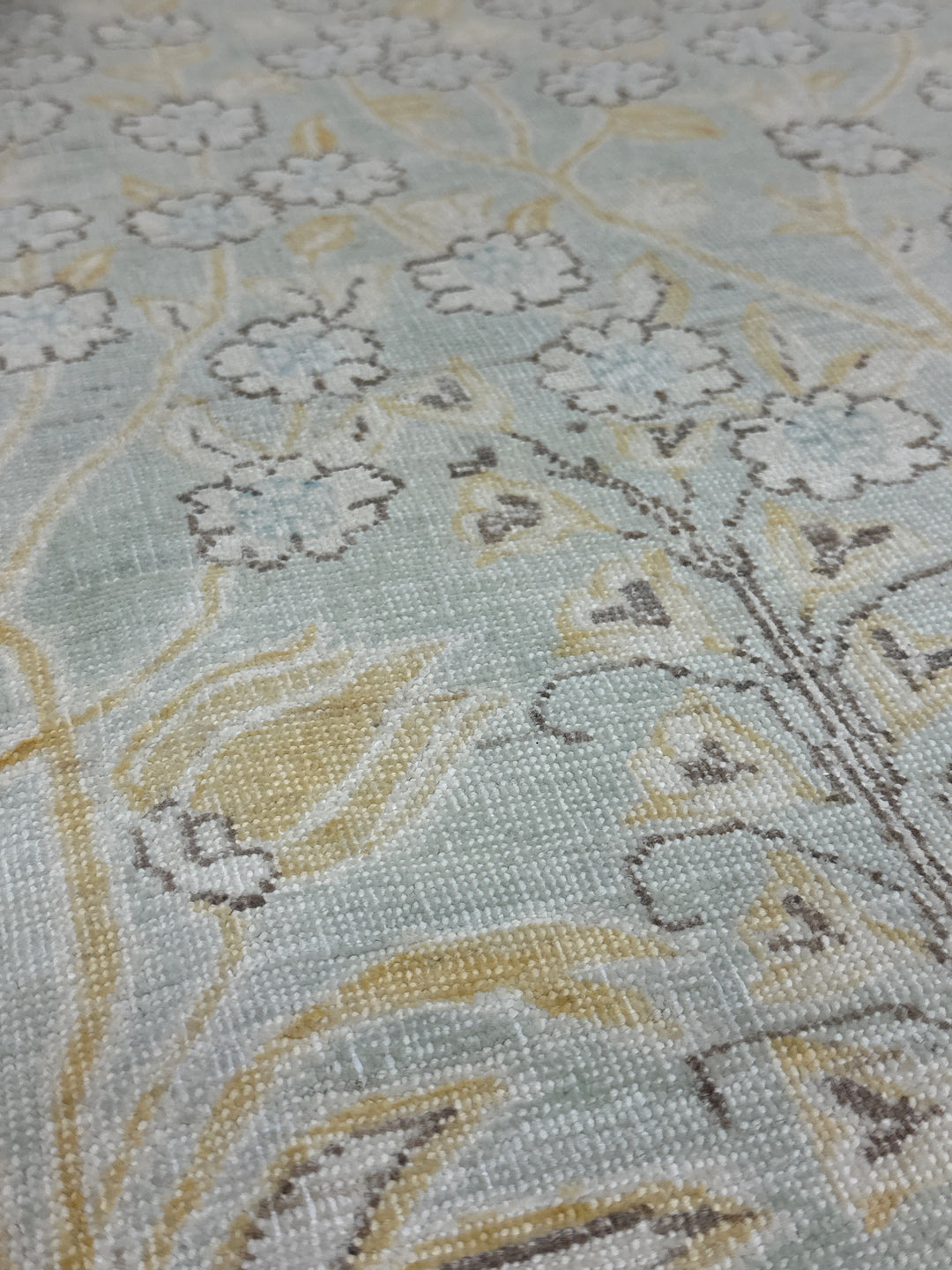 9'x12' Ariana Transitional Floral Blue Cream Brown Modern Rug