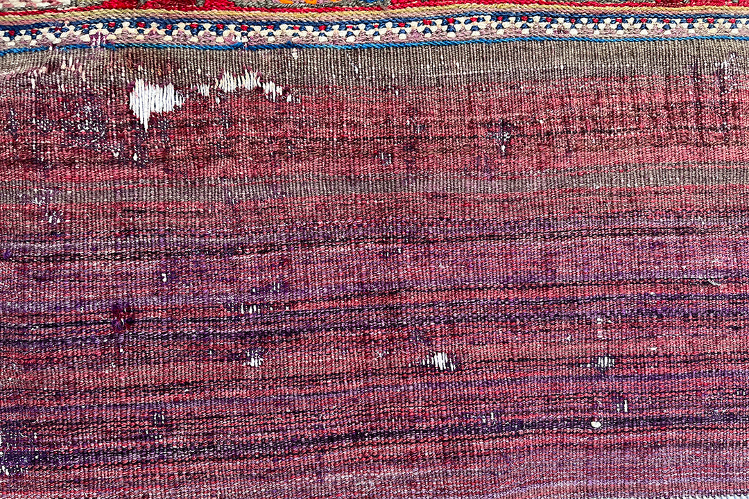 4'x5' Caucasian or Persian Kurdish Tribal Storage Bag Face Kilim