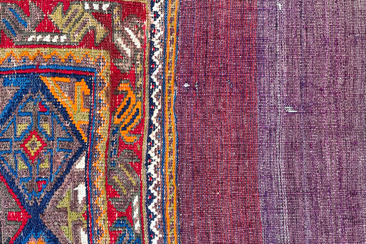 4'x5' Caucasian or Persian Kurdish Tribal Storage Bag Face Kilim