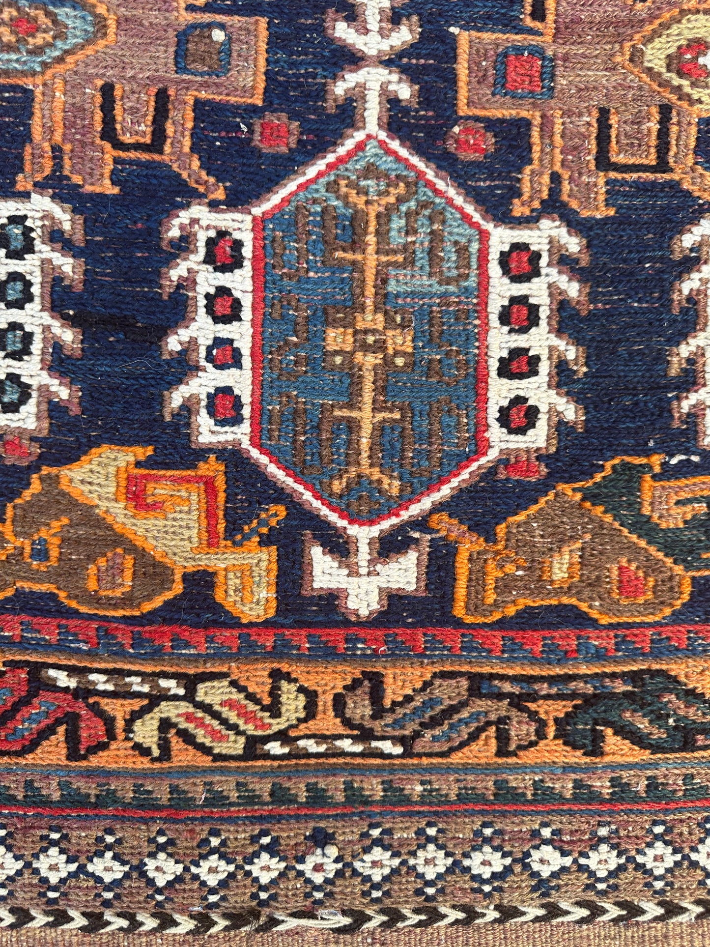 3’x5’ Vintage Persian Afshar Bag Face Decorative Rug