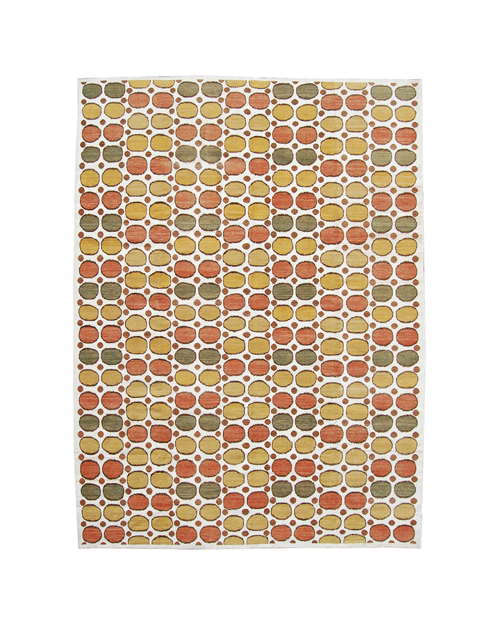 Ariana Modern Ikat Rug 10x14 | Hand-Knotted Afghan Cotton & Wool