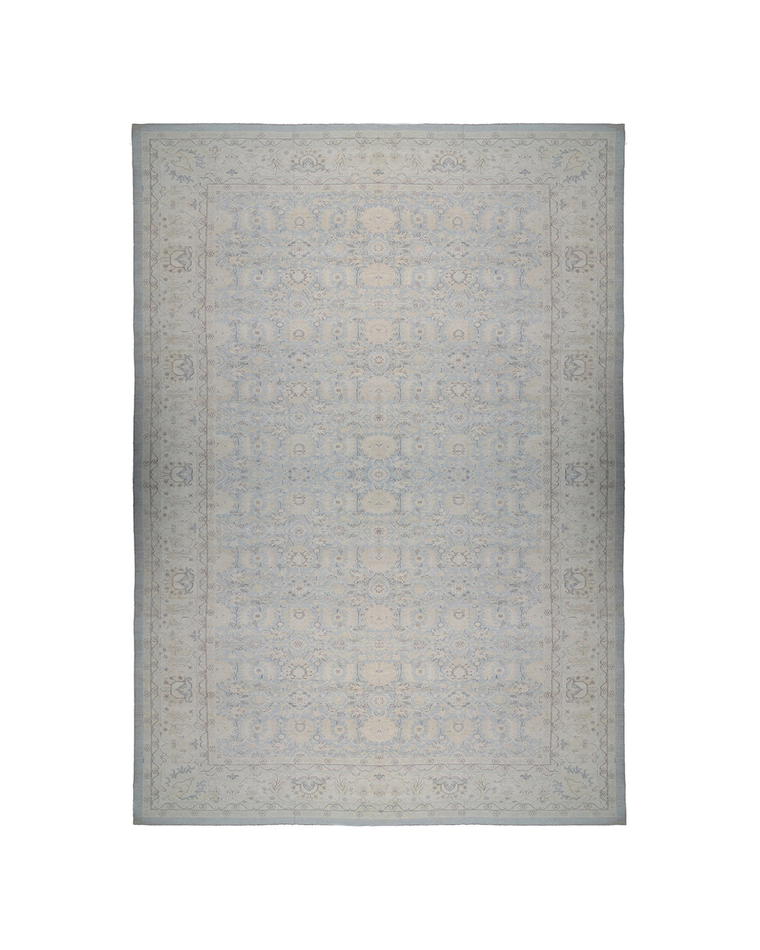 18'x32' Persian Sultanabad Design Palace Rug | Soft Blue Wool Pile