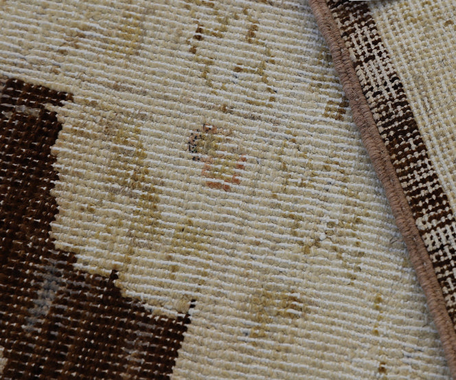 Transitional Floral Afghan Rug – Hand-Knotted | Rich Brown & Ivory