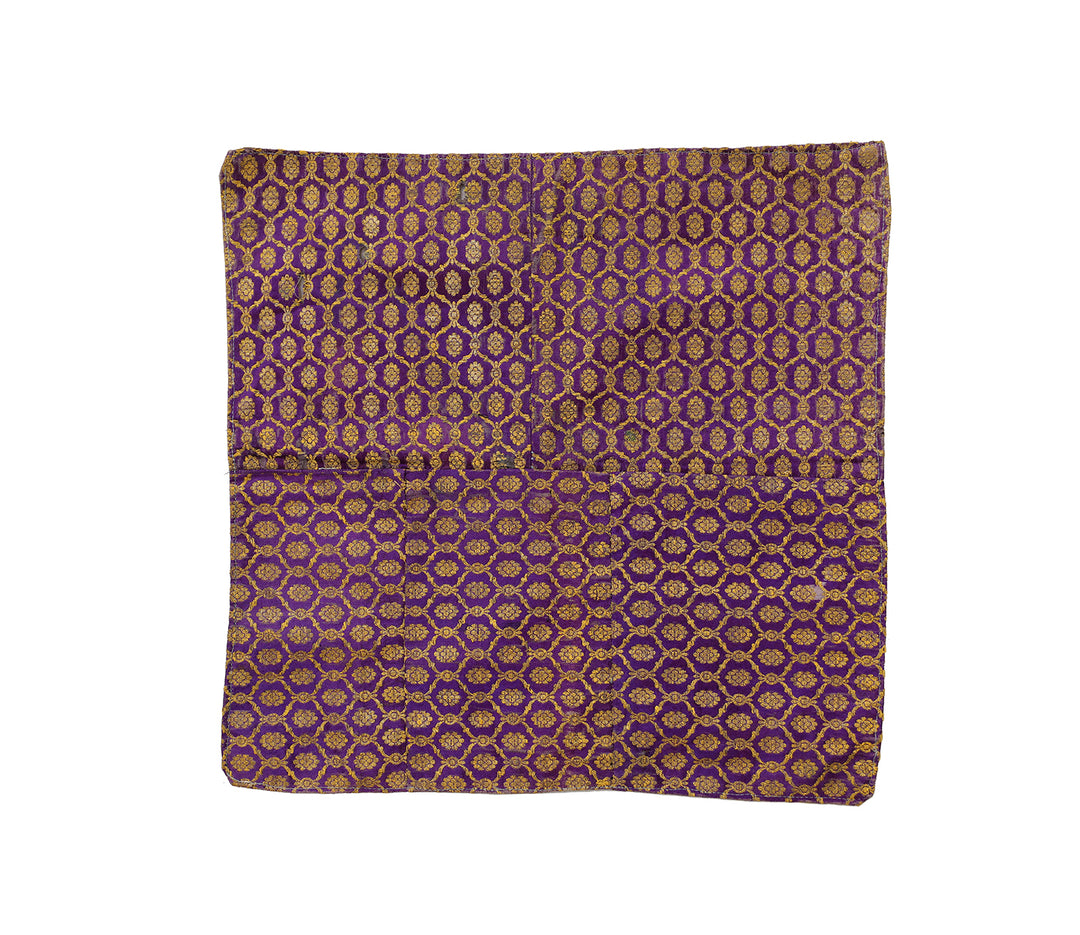 Antique Indian Silk Brocade Textile | Purple | Gold