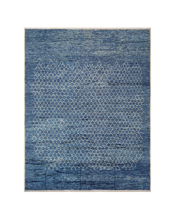 Ariana Rugs Barchi Collection Royal Blue and White Atlas Mountain Moroccan Style Rug