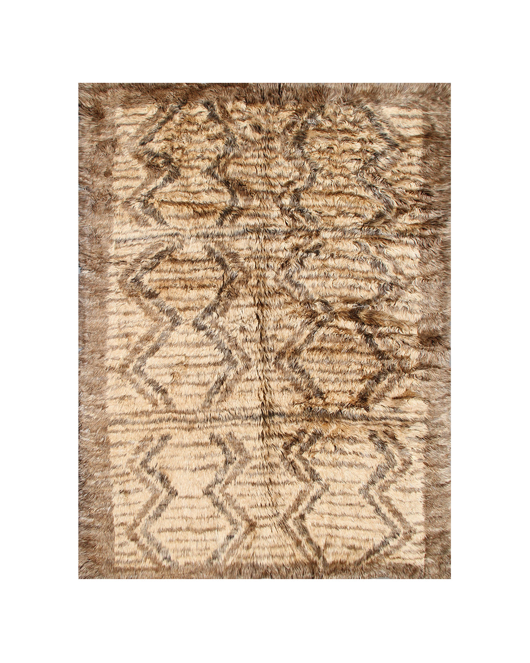 Ariana Barchi Collection 8x10 American Navajo Design Shaggy Hand-Knotted Wool Rug