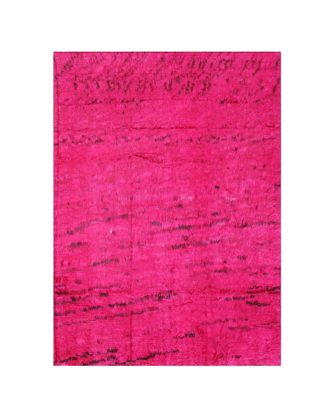 Ariana Barchi Collection 8x10 Hot Pink Moroccan Style Shaggy Hand-Knotted Wool Rug