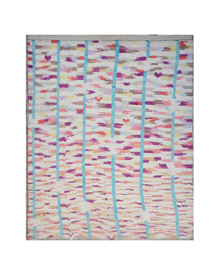 Ariana Barchi Collection 9x12 Multi-Color Moroccan Style Shaggy Heart Wool Rug