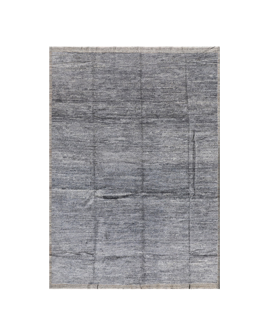 Ariana Barchi Collection 9x12 Solid Gray Blue Moroccan Style Hand-Knotted Wool Rug
