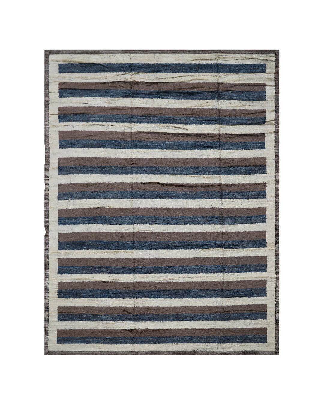 Authentic Ariana Barchi Hand Knotted Moroccan Style Striped Plush Wool Rug
