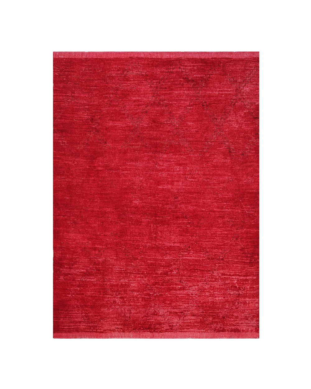 Authentic Ariana Barchi Moroccan Style Luxury Solid Red Shaggy Wool Rug