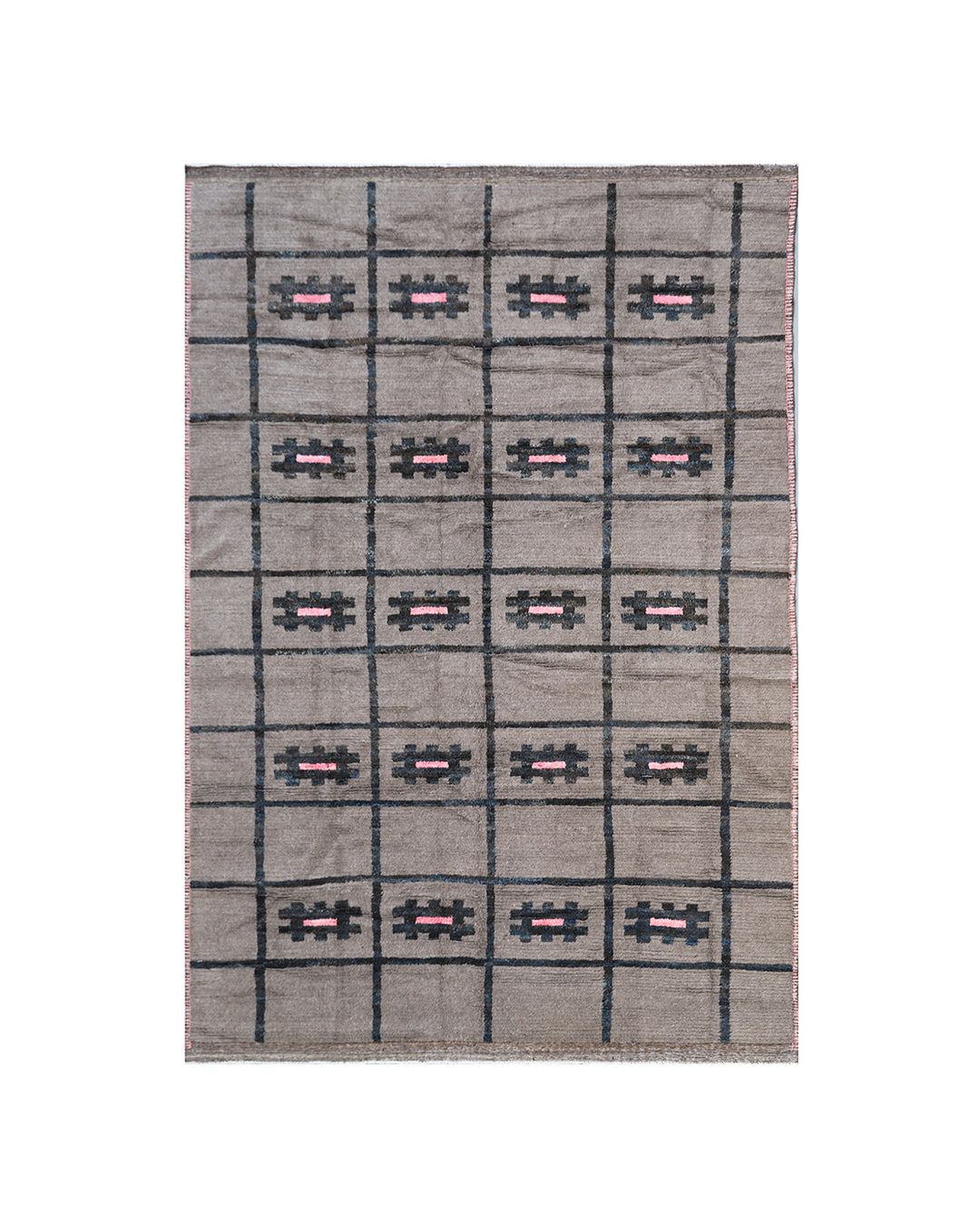 Ariana Barchi Collection: Hand-Knotted Moroccan Style Geometric Shag Rug