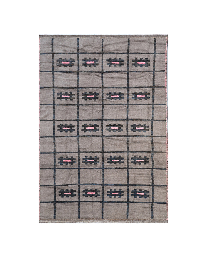 Ariana Barchi Collection: Hand-Knotted Moroccan Style Geometric Shag Rug
