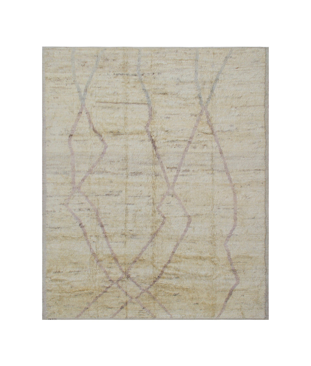 Authentic Ariana Barchi Moroccan Style Shaggy Cream and Beige Wool Rug