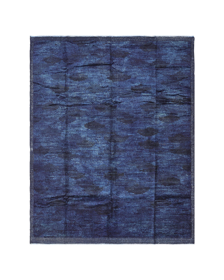 5'x7' Navy Blue Geometric Hand-Knotted Wool Rug - Ariana Barchi Collection