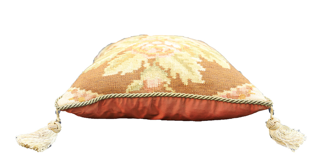 20x20 Ariana Bessarabian handwoven organic wool kilim pillowcase featuring traditional floral patterns
