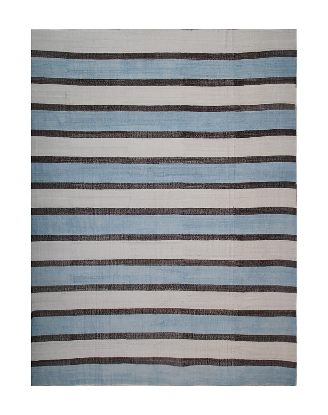 Authentic Ariana Blue and White Kilim - Extra Large Striped Design