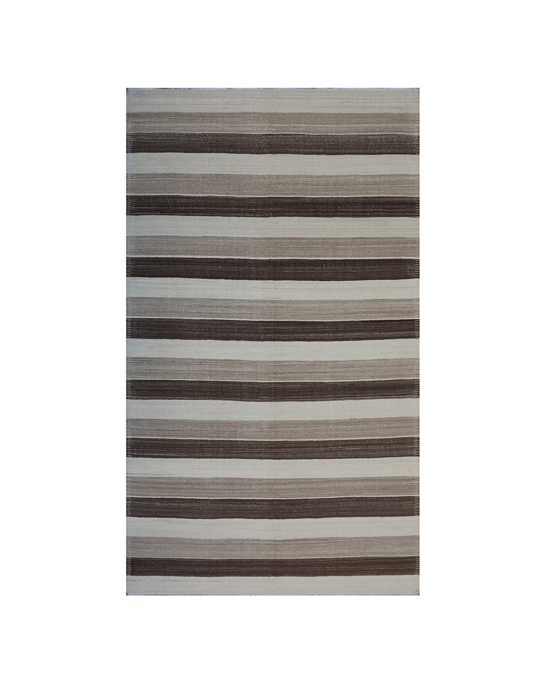 Ariana Rugs 12'1" x 7'4" Brown Striped Hand-Woven Wool Kilim