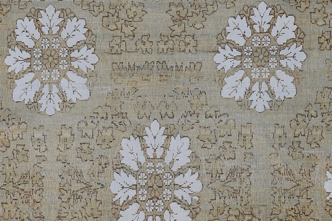 Fine Hand-Knotted Ariana Floral Pastel Modern Runner - 3'1" x 9'0"