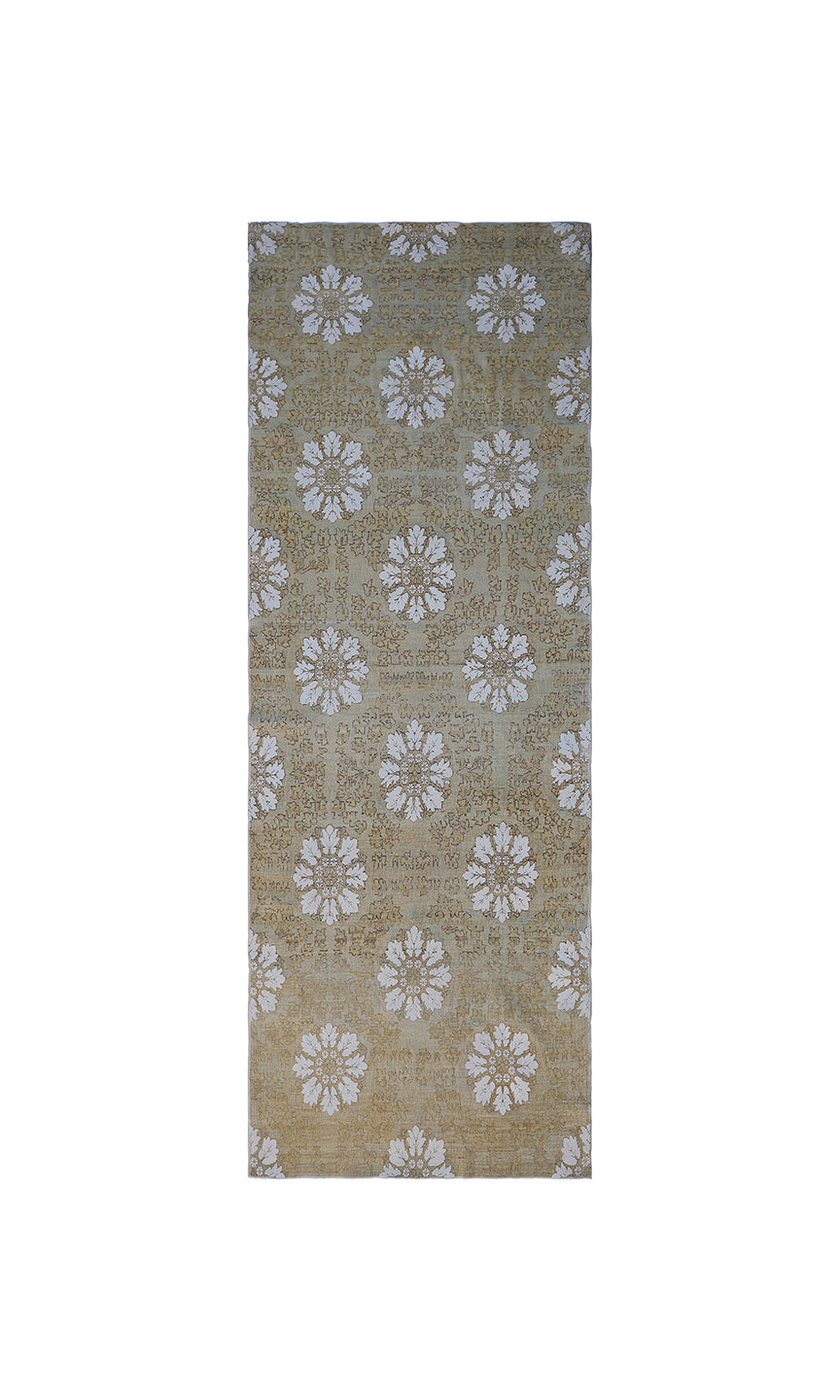 Fine Hand-Knotted Ariana Floral Pastel Modern Runner - 3'1" x 9'0"