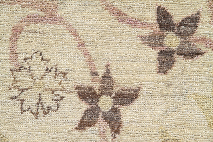 Ariana Floral Square Rug in Ivory and Earth Tones