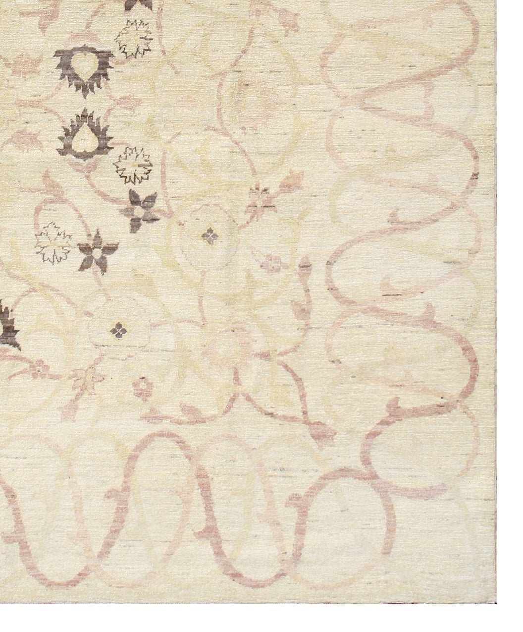 Ariana Floral Square Rug in Ivory and Earth Tones